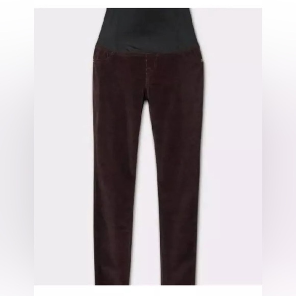 Isabel Maternity Corduroy Pants Burgundy Select Sz 6 - Picture 2 of 9